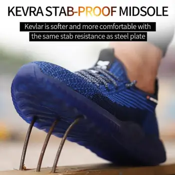 melhor Dropshipping Segurança Trabalho Sapatos Botas Homens De Pouco Peso Toe De Aço Botas De Trabalho Masculino Anti-smashing Construção Tênis De Segurança Sapatos