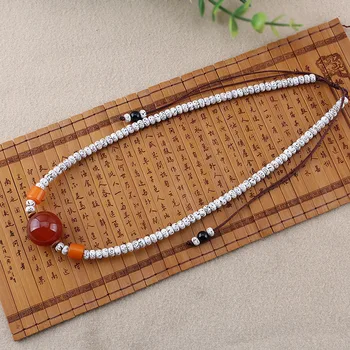 

New Round Bead Real Natural Red Agates Necklace Pendants Mini bodhi beads Jewelry Energy Lucky Gift For Women Carnelian Onyx
