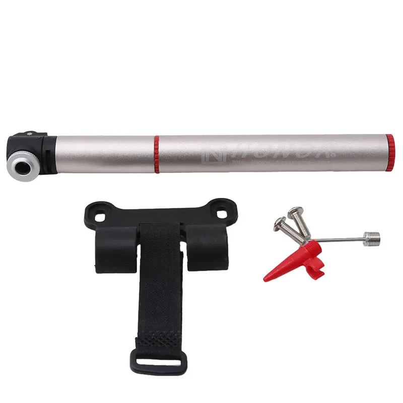 Bicycle Pump 120PSI 20CM Aluminum Alloy Portable Pocket Hand Inflator Compact Size High Capacity GM-49L With Fixed Bottle Cage