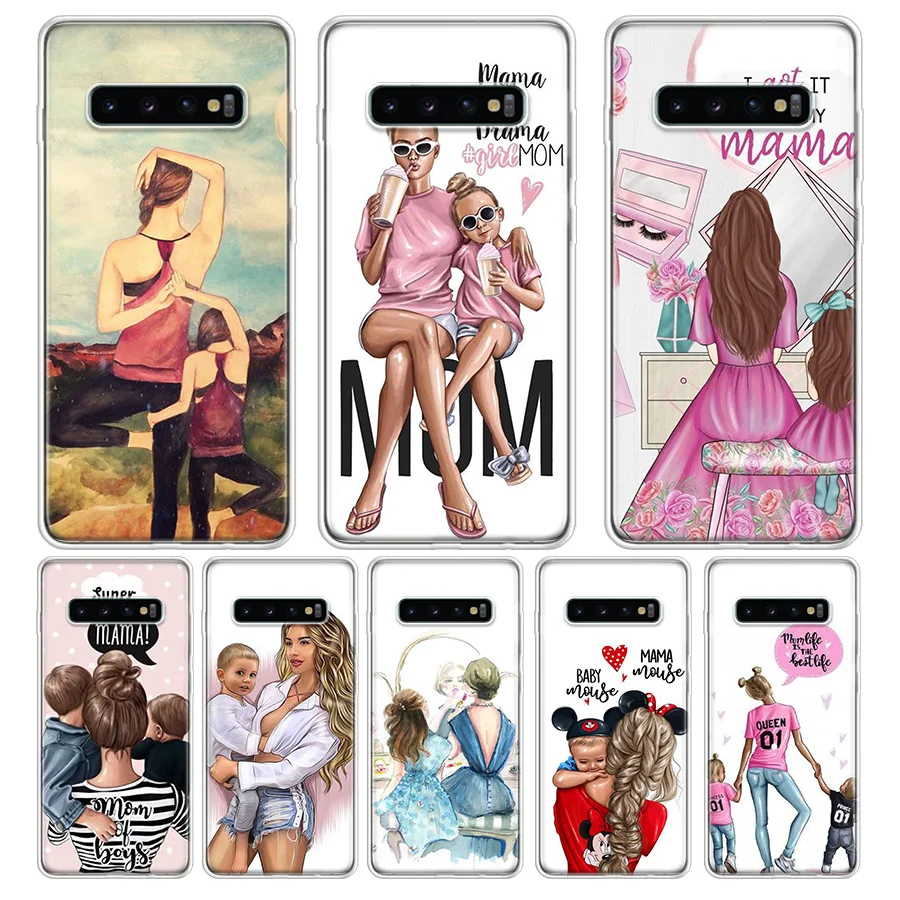 

Fashion Super Mama Dad Girl Mom Boy Baby Phone Case For Samsung M10 M20 M30 M40 A10 A10S A20 A20E A30S A40 A50 A60 A70 Phone Cas