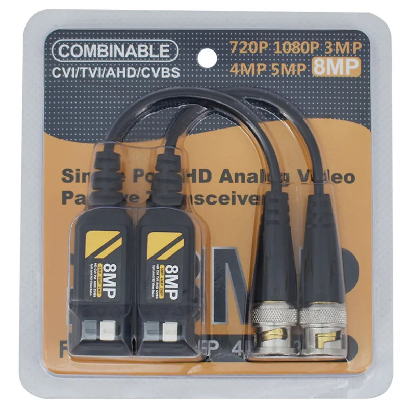 

10 Pairs 4K CCTV Video Balun Twisted BNC passive Transceivers UTP Balun BNC Cat5 CCTV UTP Video Balun up to 300M Range