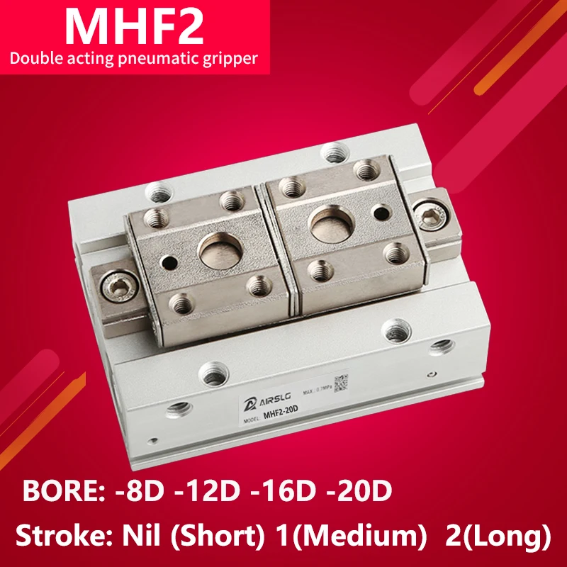 

MHF2 -8D-12D-16D-20D-8D1-12D2 Double acting Low Profile Air Gripper Pneumatic cylinder parallel gripper Series gripper pneumatic