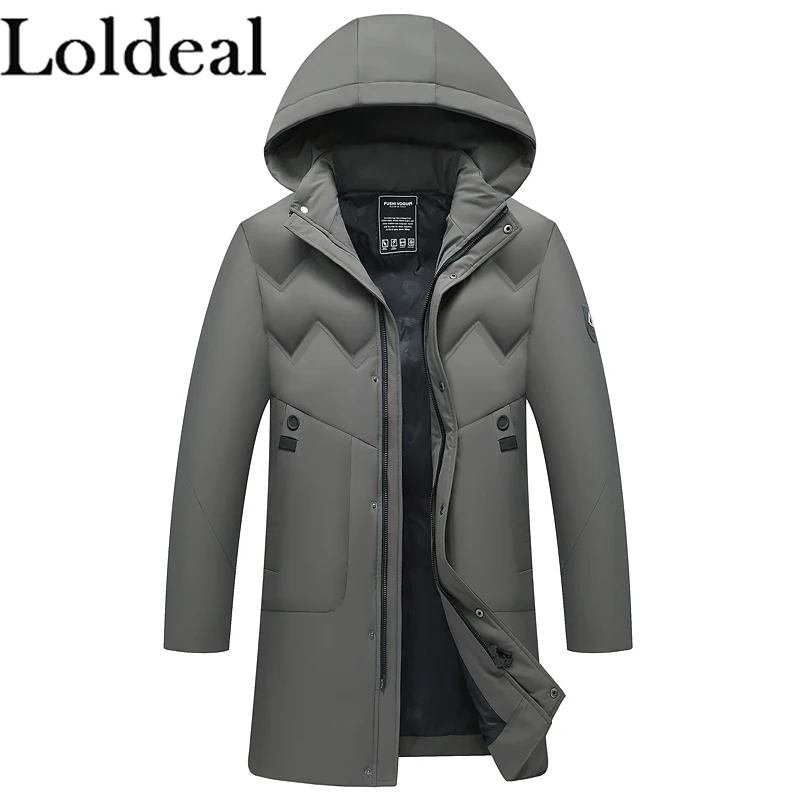 

Loldeal Men's Brushed Harringbone with Removable Sherpa Hood Parka