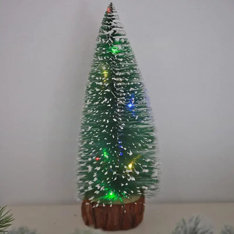 DIY ремесла Рождественская елка с цветными лампами креативная маленькая сосна детский подарок мини батареи деревянная основа украшения