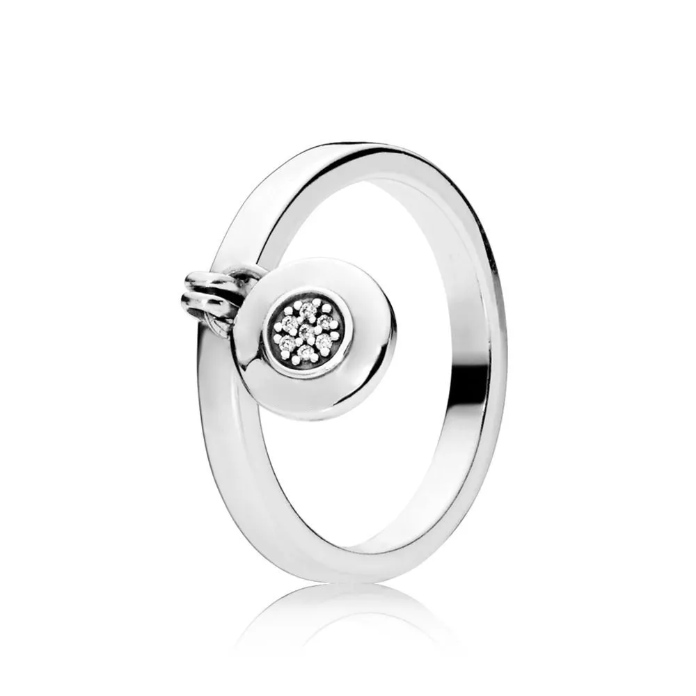 

NEW 100% 925 Sterling Silver Authentic 197400CZ Logo Padlock Ring Charm Original Women Jewelry
