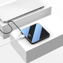 Lantro JS 10000 мАч Мини банк питания цифровой дисплей зарядное устройство Внешний аккумулятор для iPhone samsung huawei Xiaomi беспроводной D72