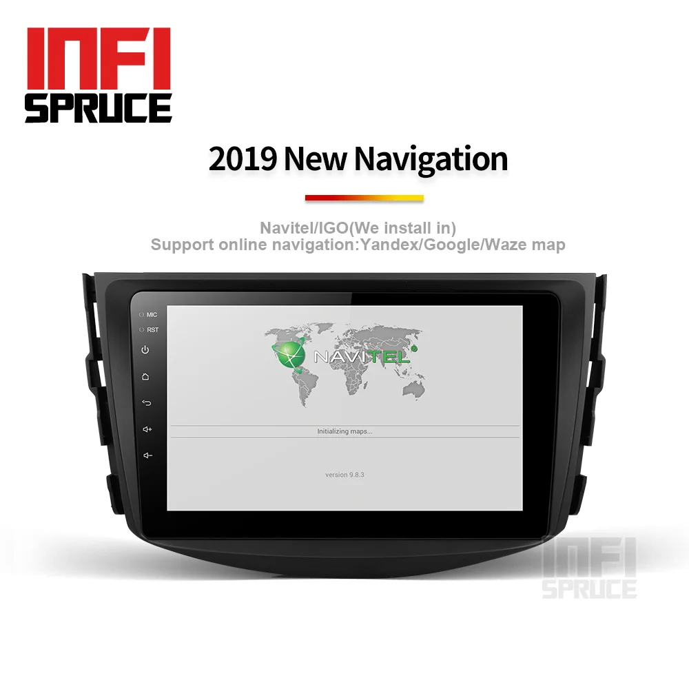 Excellent Car DVD Player for toyota rav4 2007 2008 2009 2010 2011 Car GPS 4-core Android 9.0 Navigation Multimedia Radio Bluetooth 3
