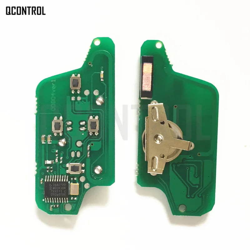 QCONTROL 4 кнопки автомобиля дистанционного ключа для Citroen C8 CE0523 с ID46(7941) чип HU83/VA2 лезвие 433 МГц ASK/FSK сигнал