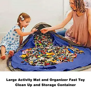 

Toys Storage Bucket Bag Toys Large Activity Mat and Organizer Fast Toy Clean Up and Storage Container