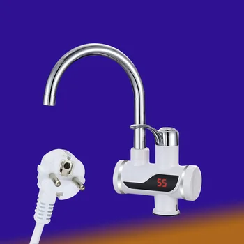 

High-quality tankless instant water tap instant water heater kitchen faucet hot water crane with European plug Digital LED