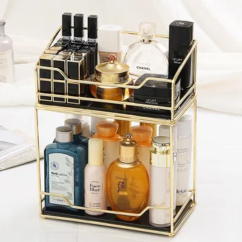 

Marble cosmetic storage box display rack lipstick rack skincare finishing tray cosmetic organizer bathroom desktop storage