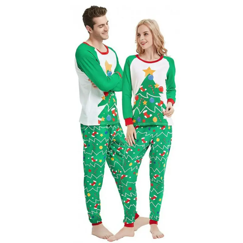 2Pcs Family Matching Christmas Tree Pajamas PJs Sets Xmas Sleepwear Nightwear US