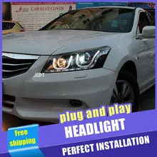 Автомобильный стиль светодиодный фары для Honda Accord 2008-2012 для Accord Головной фонарь светодиодный объектив двойной луч H7 HID Xenon bi xenon объектив