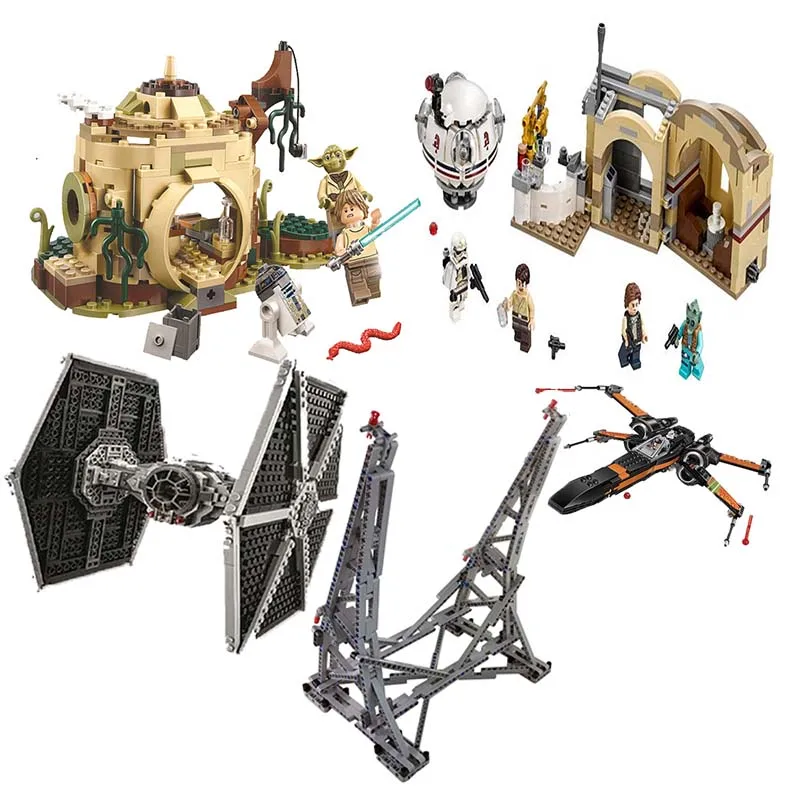 

New Star Tie Fighter MicroFighters Wars The Rise of Skywalker With Building Blocks Legoinglys StarWars 75257 Toys For Children