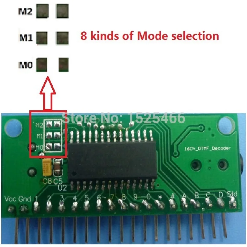 16 каналов MT8870 DTMF аудио декодер телефон голосовой контроллер 01234567890ABCD*# декодирование выход