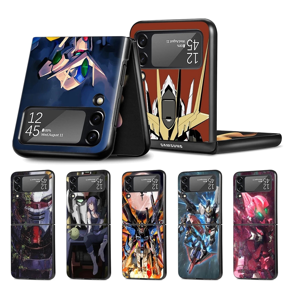 Funda Para Movil Gundam Anime Para Samsung Galaxy Z Flip4 Flip3 5g Funda Dura Negra Para Telefono Movil Z Flip 4 3 Pc Shell Zflip3 Coque Fundas Antigolpes Para Telefono Aliexpress