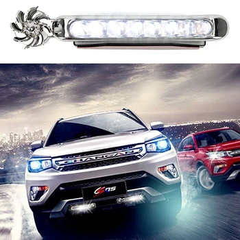 

1 Pair LED Wind Powered Vehicle Lights Car Lamp No Need External Power Supply Car Daytime Running Lights with Rotation Fan