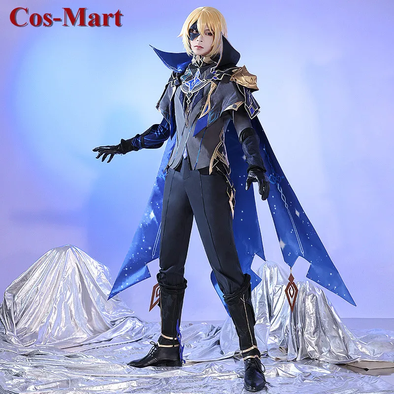 Cos-Mart 게임 Genshin Impact Dainsleif 코스프레 의상 잘 생긴 전투 유니폼 풀 세트 남여 활동 파티 역할 놀이 의류