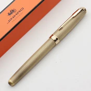 

Jinhao Fountain Pen New Luxury Bronze Ink Pens High Quality Metal Golden Clip Pens Office Gift