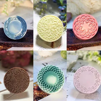 

PRZY Mold Silicone Handmade Soap Making Molds Flowers Round Pattern Carving Baking Chocolate Candle Candy Mold Cake Clay Resin