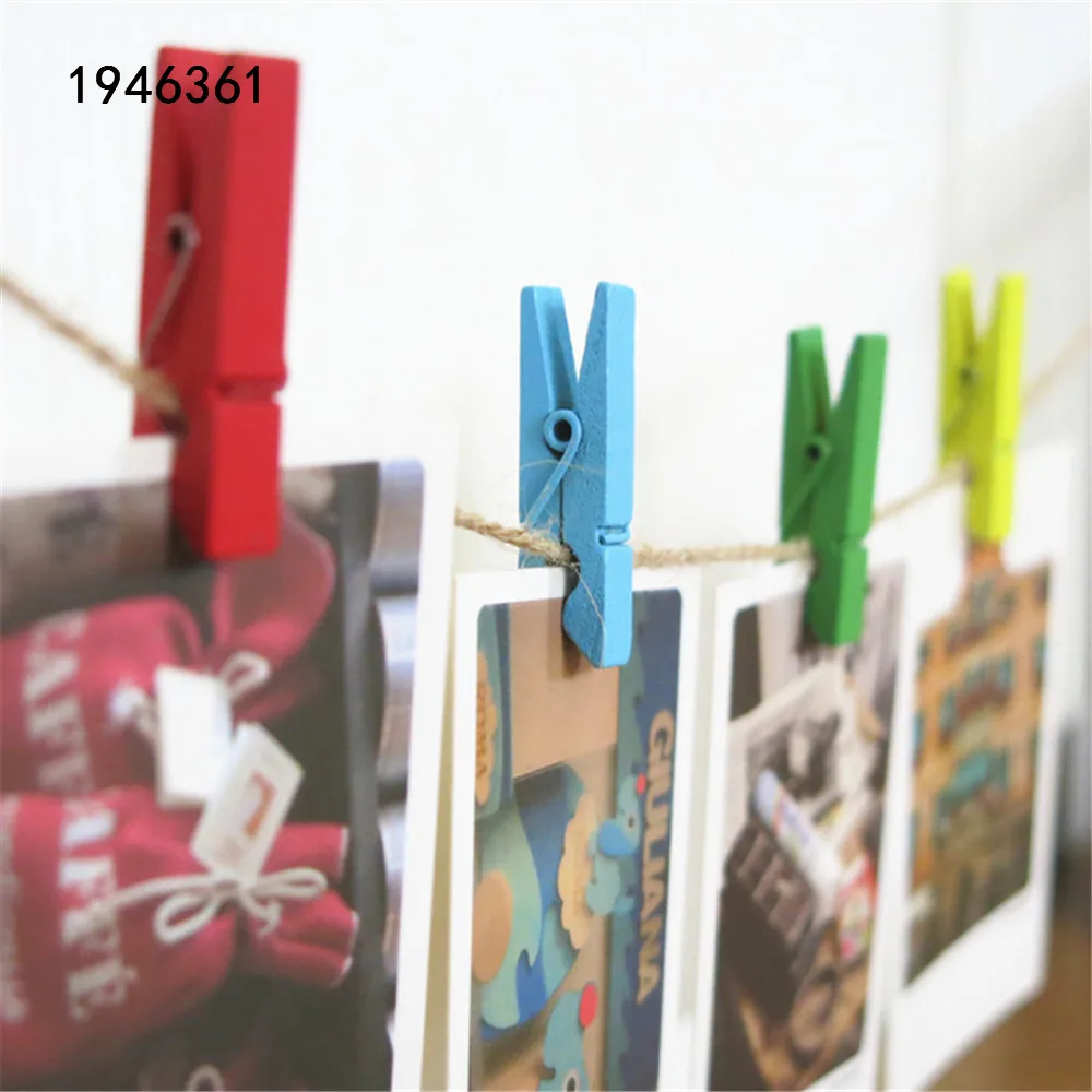 Wooden Clips 25mm 35mm 45mm 60mm 72mm Color Wooden Clips Photo Clips Clothespin Craft Decoration School Office clips