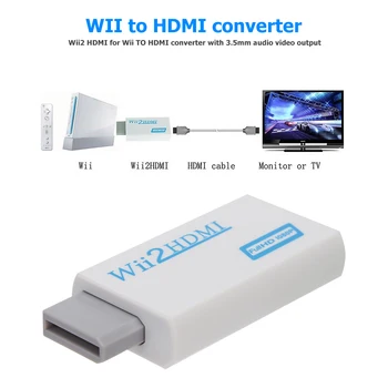 

For Wii to HDMI Adapter Full HD 1080P Wii2HDMI Converter 3.5mm Audio Jack with 1.5m HDMI Cable for PC HDTV Monitor Display