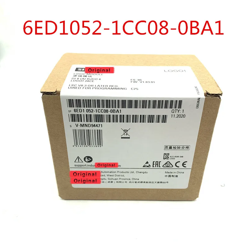 Original LOGO! Logic Module 6ED1052-1CC08-0BA0 replace 6ED1052-1CC01-0BA8 24CE PLC Module 8DI (4AI)/4DO 6ED10521CC010BA8 New