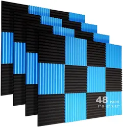 Panneaux d'Isolation Acoustique en Mousse pour KTV, Studio, Article pour Murs Insonorisés, 300x300x25 mm, 12 Pièces 