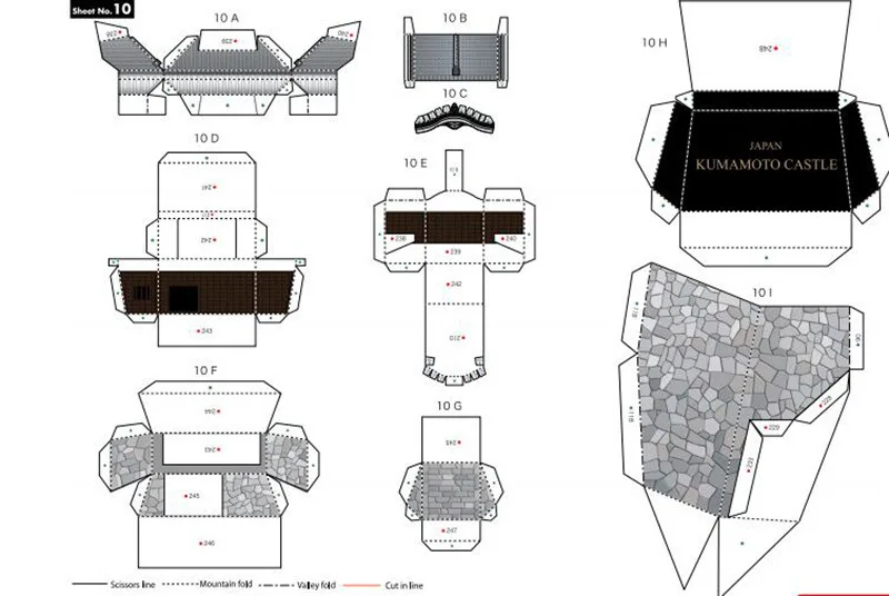 Япония Замок Кумамото 3D бумажная модель всемирно известная архитектурная модель ручной работы DIY Строительная модель образовательная игрушка Коллекция