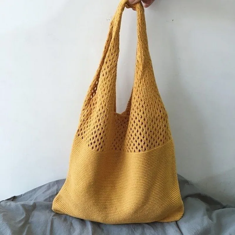 Woven Womens Shoulder Bags Ladies Designer Knitted Braid Handbags Tote Summer Beach Party Bag Purses Shopper Sac Satchel Female