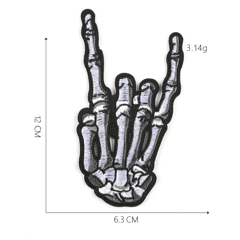 Skull Hand Cartoon Embroidered Iron-On Patch - DIY Apparel Accessory