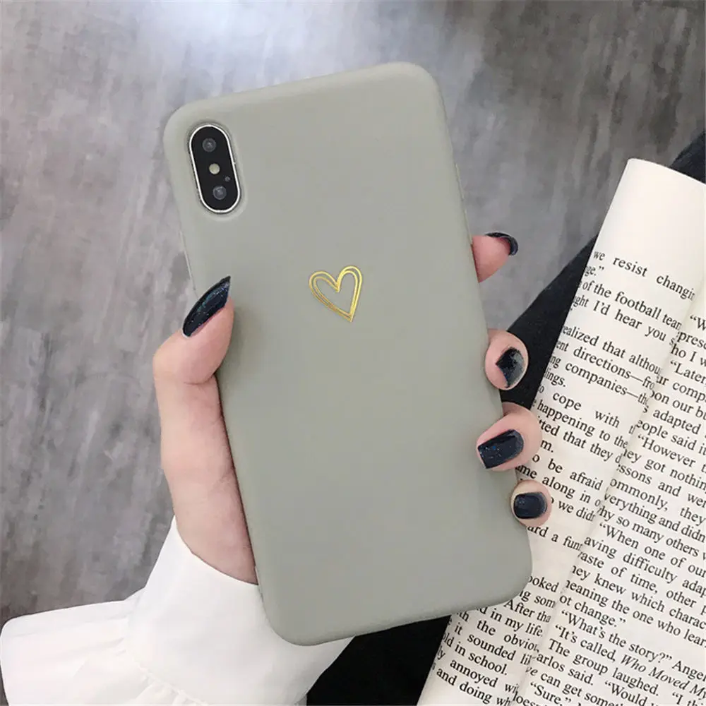 Lovebay пары чехол для телефона для iPhone X XR XS Max 7 8 6 6s Plus Любовь Сердце милый карамельный цвет Мягкий ТПУ силиконовый чехол
