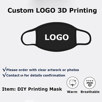 

20pcs Custom logo Personalized photo DIY 3D printing black mask