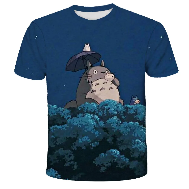 t-shirt cartoon	 Totoro T Shirt Kids Cartoon 3D Printing Harajuku Fashion Casual Boy Girl T-Shirt Summer Comfortable Short Sleeve  4-14T Tops Boys Girls