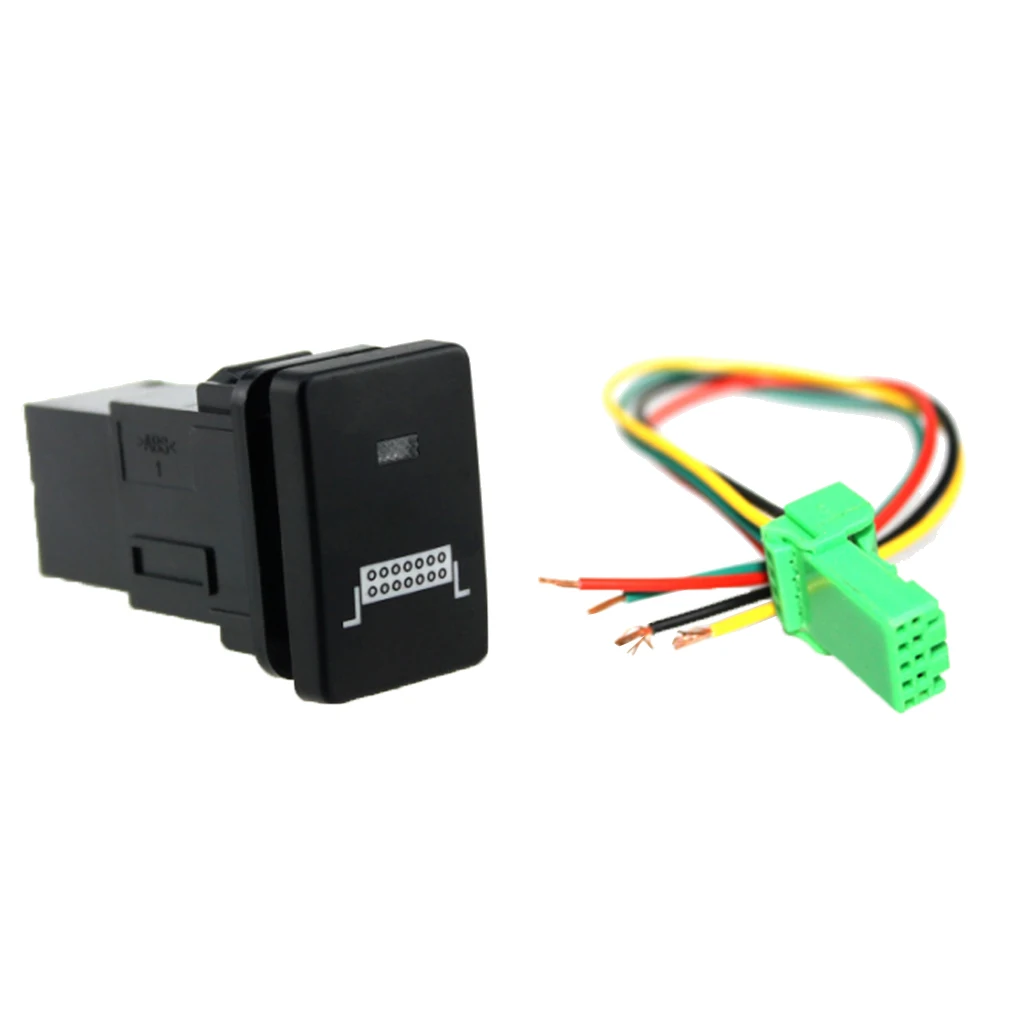 4 Pole 12V Push Button Switch With Blue LED Indicator Light For Toyota Camry