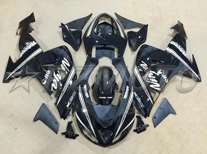 4 бесплатных подарка, новинка,, ABS полный обтекатель, набор, пригодный для Kawasaki Ninja ZX-10R ZX10R 2006 2007 06 07 обтекатели, набор, черный, белый