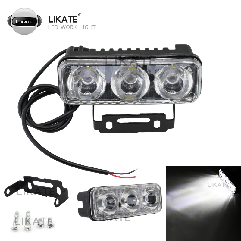 LKT LED DRL Waterproof Car High Power Aluminum Daytime Running Lights DC 12V Xenon White 6000K Super Bright 1 Set Driving Li | Автомобили