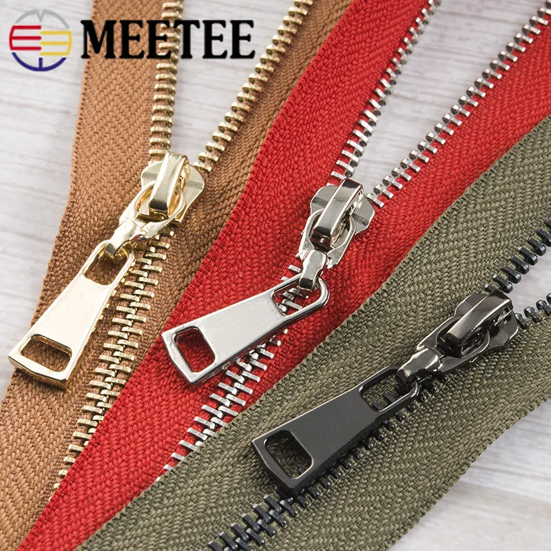 Meetee 1/5 шт. 85 см 5# разъемная застежка-молния металлическая молния с открытым концом Авто замок с украшением в виде пряжки на молнии, самодельный сумок пуховик Одежды Портной Швейные Материал ZA020