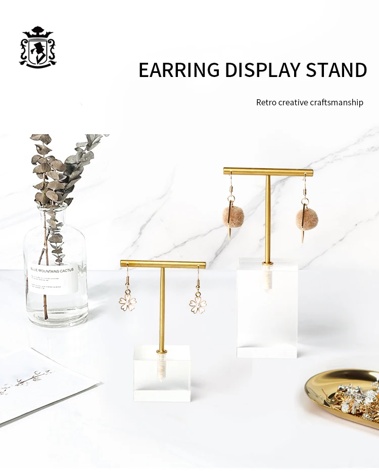  Jewelry Display Organizer Single Earring Holder Metal Acrylic Display Stand for Jewelry Shop Displa