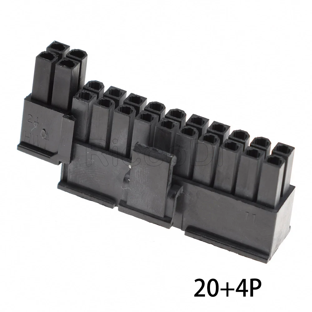 10pcs 20 plus 4pin ATX female connector black Molex JMT 5557 | Обустройство дома