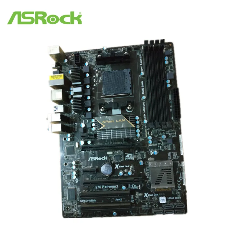 Б/у ASRock 970 Extreme3 использоваться для настольных ПК для AMD 970 гнездо для материнской платы AM3 AM3+ DDR3 SATA3 USB3.0