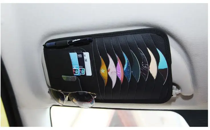 Car Sun Visor Bill Pen Business Card Holder CD DVD for Volkswagen Golf 4 5 6 Polo Passat B5 B6 B7 CC Mk6 Tiguan Gol Cross Fox | Автомобили