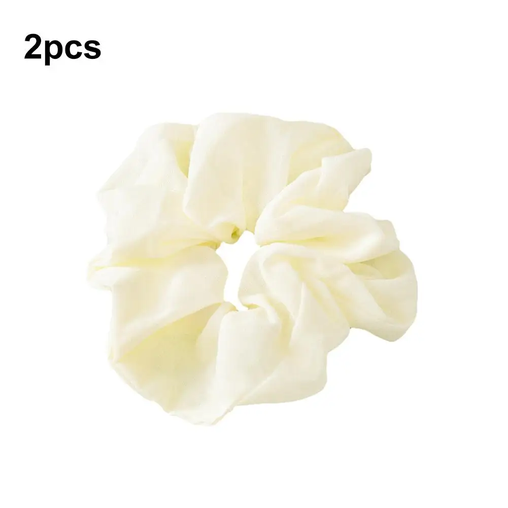 Clothing Accessories 2PCS Chiffon Simple Solid Color Large Intestine Circle Hair Band Elastic Band Fabric Hair Ring Jewelry