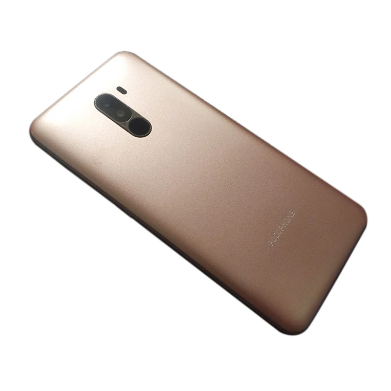 Xiaomi POCOPHONE F1 задняя крышка Задняя Дверь Корпус чехол крышка батареи с ключ для боковой кнопки объектив камеры для Xiaomi Poco F1 - Цвет: Золотой