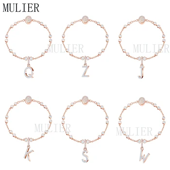 

MULIER 19 REMIX series exquisite Fashion Beaded Twenty-six Letters Female DIY Bracelet Bangle J Z S K W Q Accessories Preferred