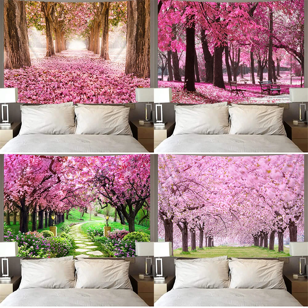 Cherry Bedspread Dorm Decor Wall Hanging Tapestry 150x200 Cm 【代引可】