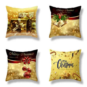 

Merry Christmas Gold Pillow Case Pillowcase Cushion Cover Pillow Cases Sofa Decorative Pillows Christmas Decorations For Home