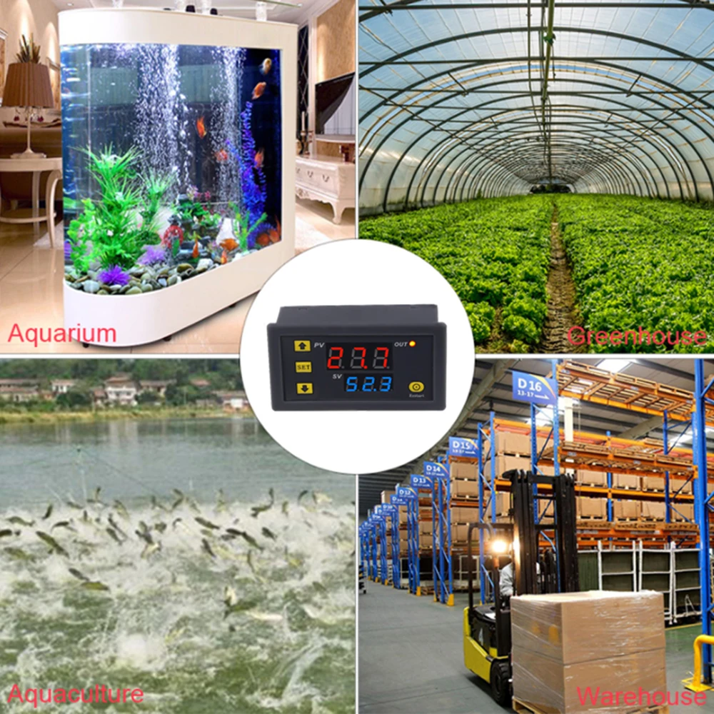 W3230 светодиодный цифровой термостат для контроля температуры AC/DC 12V AC 220V 20A Мини светодиодный дисплей термостата водонепроницаемый зонд
