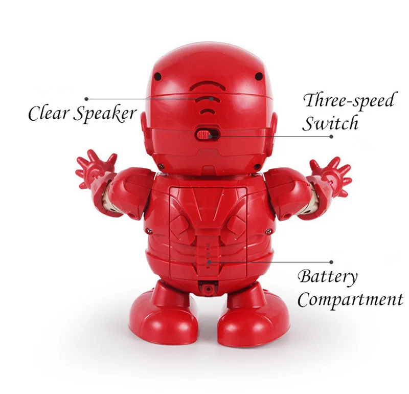 Танцевальный Железный человек фигурка игрушка светодиодный фонарик со звуком Мстители, Железный человек герой электронная игрушка DS49