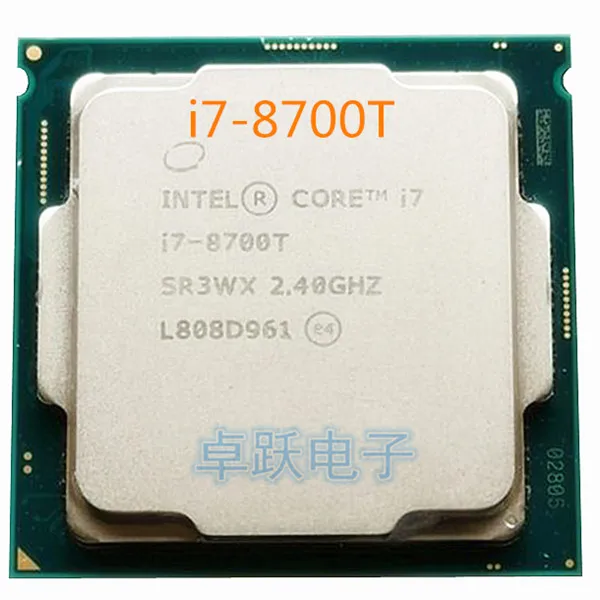 

Procesador de CPU Intel Core i7-8700T i7 8700T 2,4 GHz de seis núcleos de 12 hilos 12 M 35 W LGA 1151